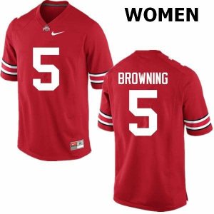 NCAA Ohio State Buckeyes Women's #5 Baron Browning Red Nike Football College Jersey EWV8445KN